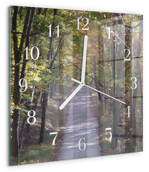 Skleněné hodiny Lesní cesta zskb-30x30-00079055