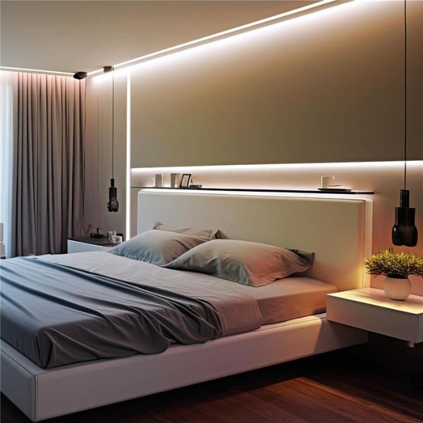 Set: LED pásek 24V COB 8W/m 489lm/m, teplá, 2m s dálkovým ovládáním a napájecím zdrojem