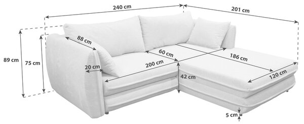ROHOVÁ SEDAČKA, textil, šedá MID.YOU - Sedací soupravy, Online Only