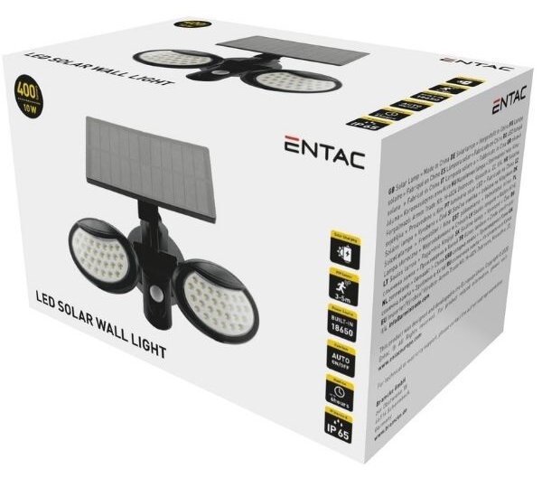 Venkovní solární světlo LED s čidlem pohybu 10W 400lm, denní