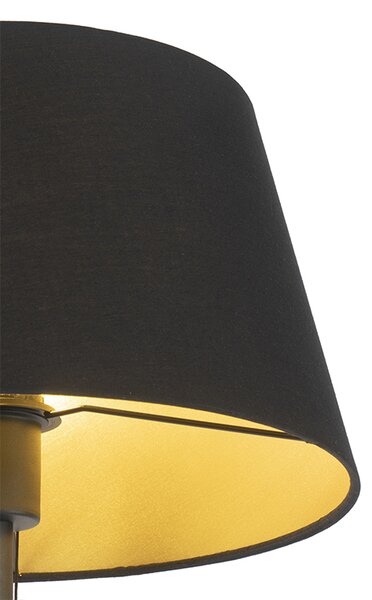 Stojací lampa černá s černým stínítkem a nastavitelným ramenem - Ladas Deluxe