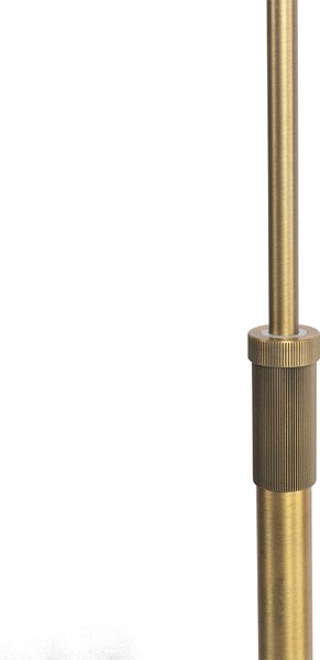 Stojací lampa bronzová s bílým kloboukem a nastavitelným ramenem - Ladas Deluxe