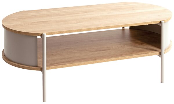 KONFERENČNÍ STOLEK, barvy dubu, světle šedá, kov, kompozitní dřevo, 100/54/37 cm - Konferenční stolky, Online Only