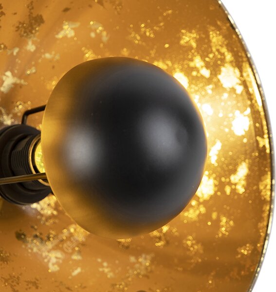 Průmyslová stolní lampa černá se zlatým vnitřkem - Magna Eglip