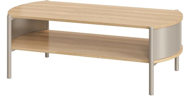 KONFERENČNÍ STOLEK, barvy dubu, světle šedá, kov, kompozitní dřevo, 100/54/37 cm - Konferenční stolky, Online Only