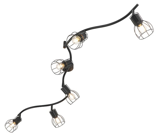 Moderní stropní bodové svítidlo černé 145 cm 6-světlo - Botu