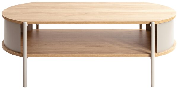 KONFERENČNÍ STOLEK, barvy dubu, světle šedá, kov, kompozitní dřevo, 100/54/37 cm - Konferenční stolky, Online Only
