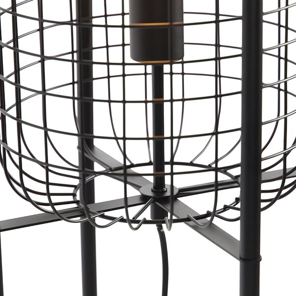 Průmyslová stojací lampa černá - Bliss Vefa