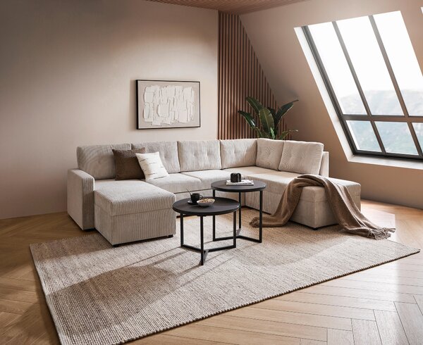 SEDACÍ SOUPRAVA, textil, přírodní barvy Carryhome - Sedací soupravy