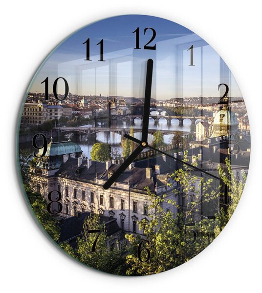 Skleněné nástěnné hodiny Praha zsoc-fi30-00177875