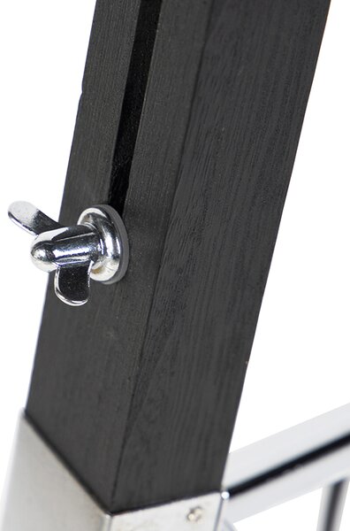 Stojací lampa stojan černá s stínítkem 45 cm lněné tmavě šedé