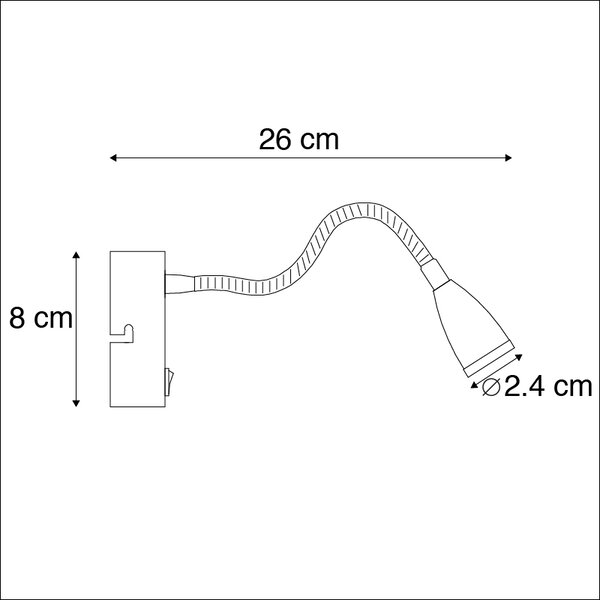Moderní flexibilní nástěnné svítidlo černé LED - Flex
