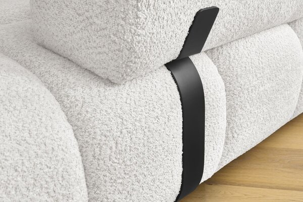-25 % Dny MOMENTI– Bobochic Paris Bílá bouclé dvoumístná pohovka Alya 212 cm