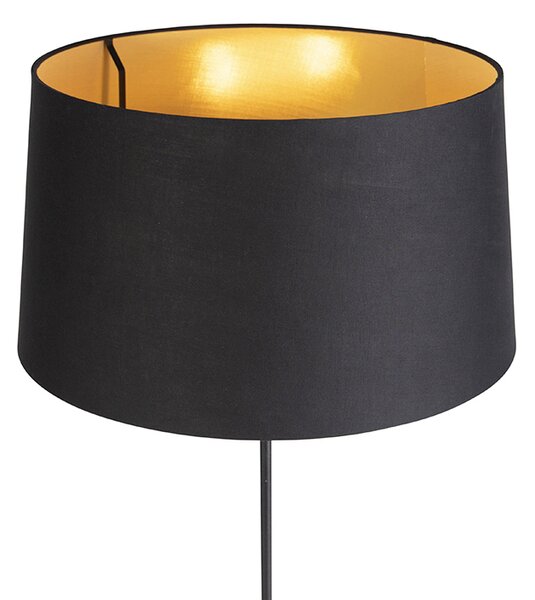 Stojací lampa černá s černým stínítkem 45 cm nastavitelná - Parte
