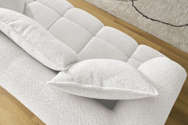 -25 % Dny MOMENTI– Bobochic Paris Bílá bouclé dvoumístná pohovka Alya 212 cm