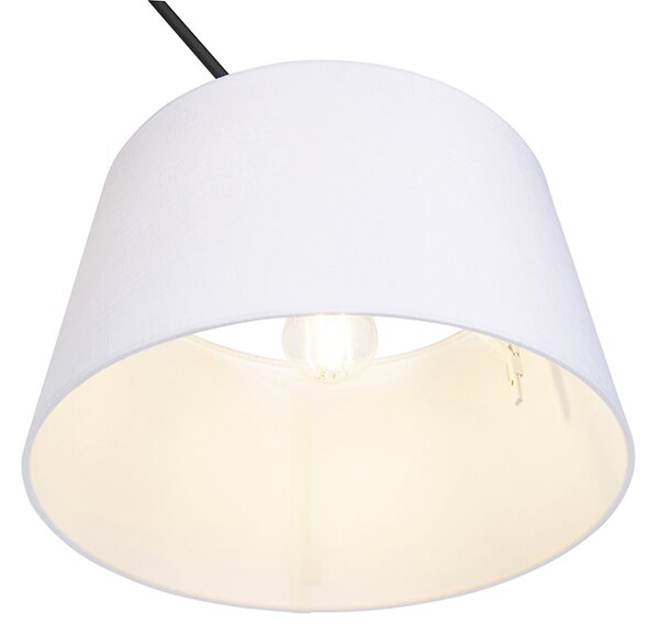 Závěsné svítidlo černé s plátěným stínítkem bílým 35 cm - Blitz