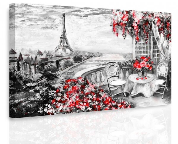 Obraz Paříž malovaná Red Velikost (šířka x výška): 60x40 cm