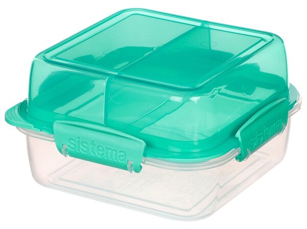 Sistema Dělený svačinový box To Go LunchStack Square 1,24 l, zelená