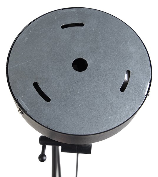 Závěsná lampa s bavlněnými odstíny černé se zlatem 35 cm - Blitz II černá