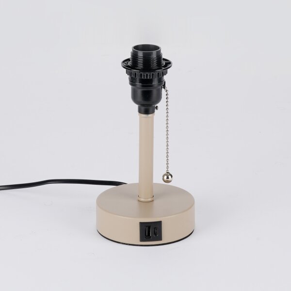 Brilagi - Stolní lampa s USB portem TABLON 1xE27/25W/230V béžová