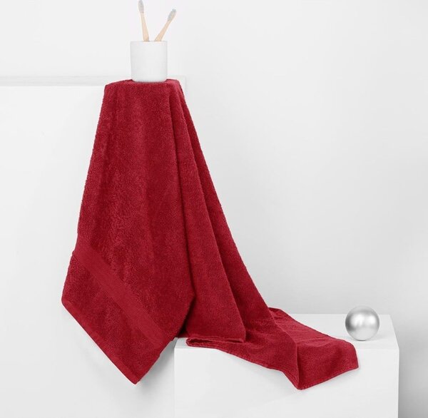 Červené froté bavlněné ručníky a osušky v sadě 4 ks Marina – DecoKing