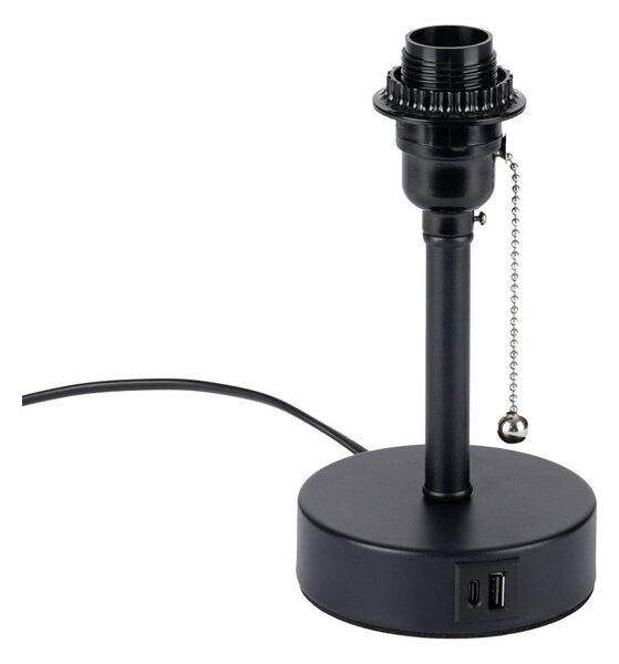 Brilagi - Stolní lampa s USB portem TABLON 1xE27/25W/230V černá