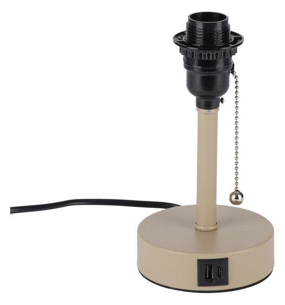 Brilagi - Stolní lampa s USB portem TABLON 1xE27/25W/230V béžová