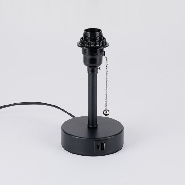 Brilagi - Stolní lampa s USB portem TABLON 1xE27/25W/230V černá