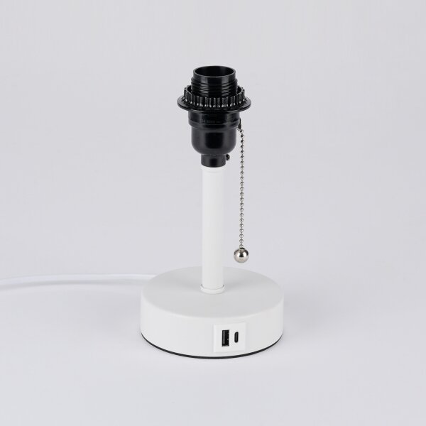 Brilagi - Stolní lampa s USB portem TABLON 1xE27/25W/230V bílá/černá