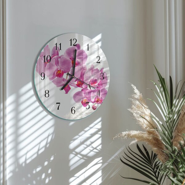 Skleněné nástěnné hodiny Orchidej zsoc-fi30-00176687