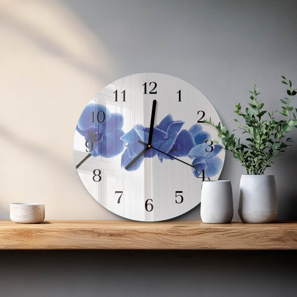 Skleněné nástěnné hodiny Orchidej zsoc-fi30-00176384