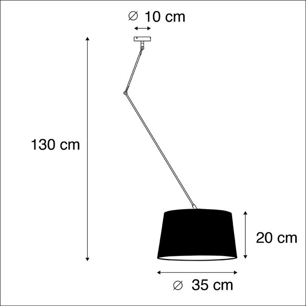 Ověsné svítidlo z oceli s lněným stínítkem v barvě taupe 35 cm - Blitz