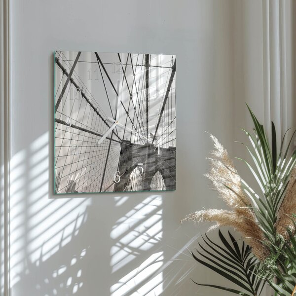 Skleněné hodiny Brooklynský most zskb-30x30-00085614