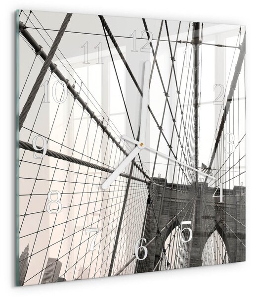 Skleněné hodiny Brooklynský most zskb-30x30-00085614