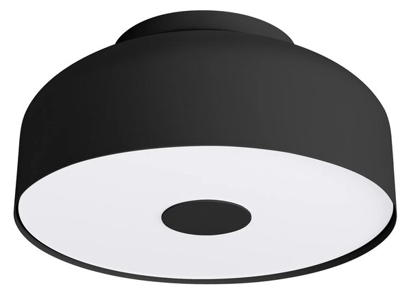 Stropní svítidlo Omiq, 1x černé kovové stínítko, (bílý plast), (fi 30 cm)