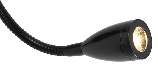 Nástěnná lampa černá s sametovým žlutým stínítkem - Stacca