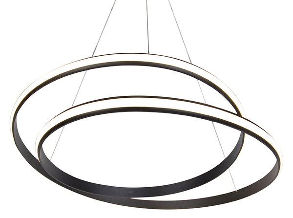 Moderní závěsné svítidlo černé 74 cm vč. LED - Rowan