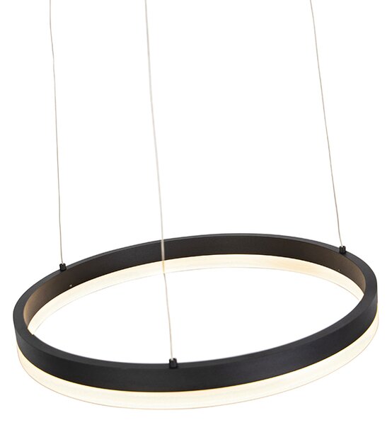 Designové závěsné svítidlo černé 40 cm vč. LED 3-stupňové stmívatelné - Anello