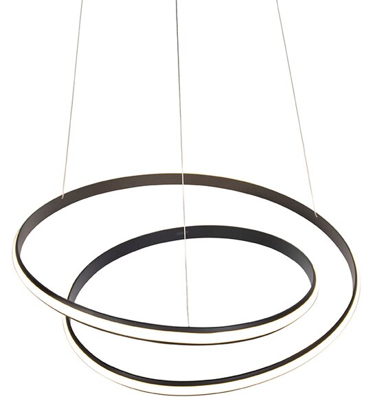 Moderní závěsné svítidlo černé 74 cm vč. LED - Rowan