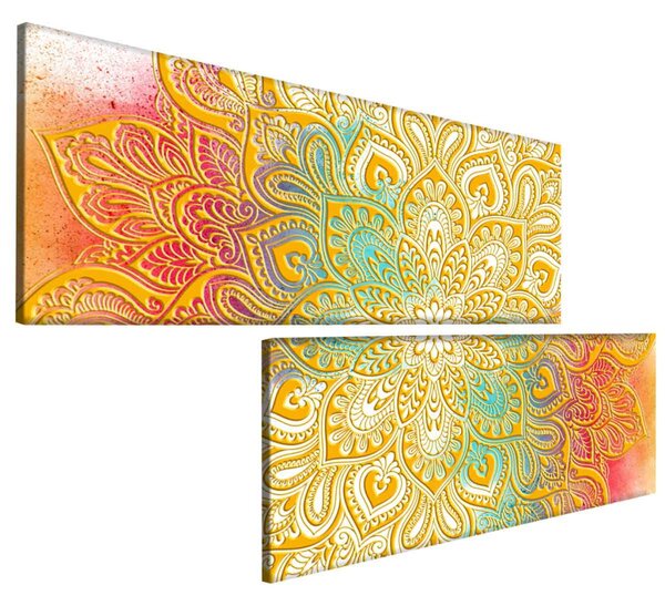 Malvis ® Obraz zlatá mandala Velikost: 200x120 cm