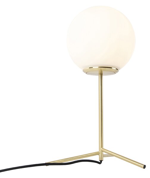 Stolní lampa v Art Deco stylu mosaz s opálovým sklem 45,5 cm - Pallon