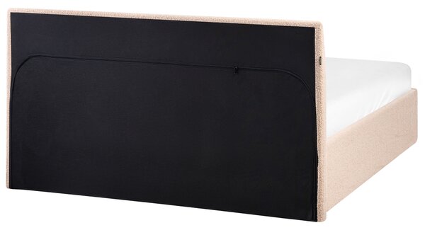 Postel s úložným prostorem Buklé ORBEY 120 x 200 cm Béžová