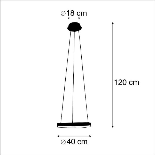 Designové závěsné svítidlo černé 40 cm vč. LED 3-stupňové stmívatelné - Anello