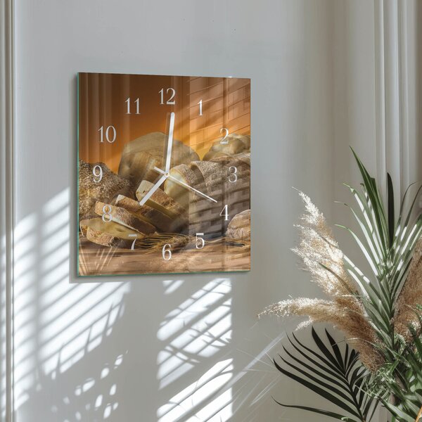 Skleněné hodiny Chléb zskb-30x30-00084715