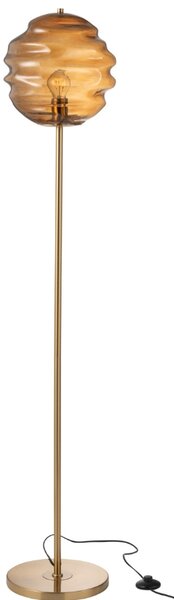 J-line Hnědá skleněná stojací lampa Honeycomb 156 cm