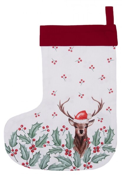 Vánoční punčocha s jelenem Holly Christmas – 30x1x40 cm
