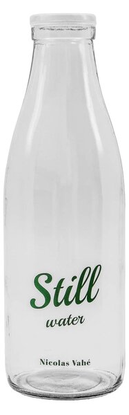 Skleněná lahev na vodu s nápisy Still / Sparkling 1 l Still