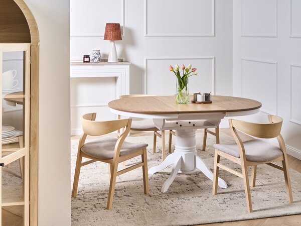 Rozkládací jídelní stůl AKRON Světlý jasan 106/150 cm 106 cm Dřevo