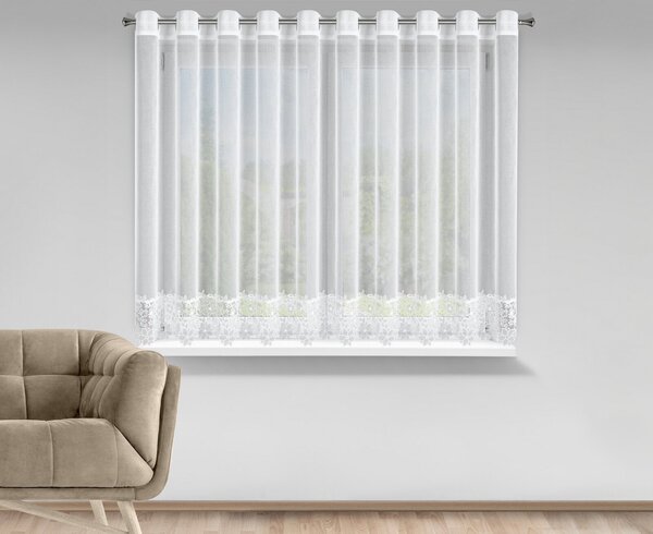 ZÁCLONA NA KROUŽCÍCH ARTEMIDA 350X145 CM BÍLÁ