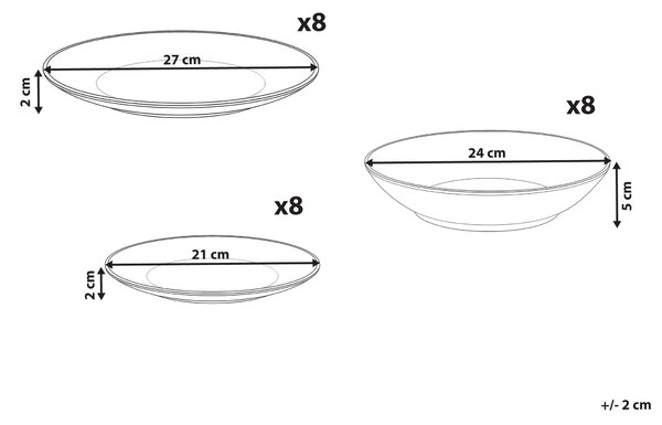 Sada 24 kusů nádobí CHAROLI Porcelán Bílá/Modrá